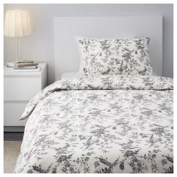 Фото2.Комплект постельного белья ALVINE KVIST 001.596.41 белый/серый 150*200/50*60 IKEA